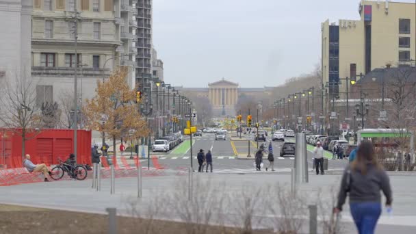 Benjamin Franklin Parkway Philadelphia Philadelphia Birleşik Devletler Şubat 2023 — Stok video