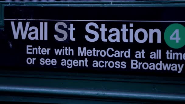 Wall Street Station Manhattan New York City United States Feb — стоковое видео