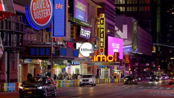 Вулиця Таймс Сквер Нью Йорку Нью Йорку Нова Йорк Сіті — стокове відео