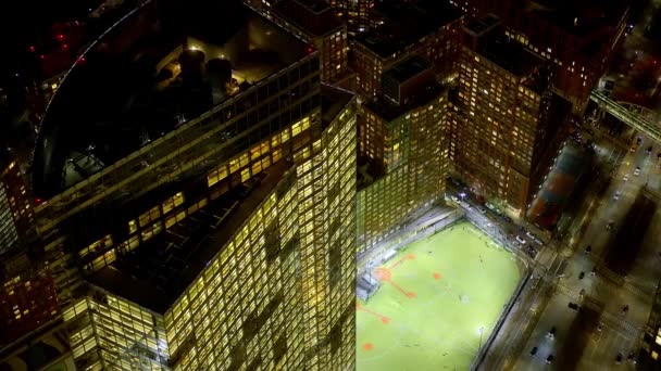 New York City Felülről Város Fényei Éjszaka New York City — Stock videók