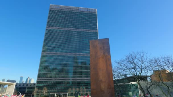 Förenta Nationernas Högkvarter New York New York Förenade Staterna Ruari — Stockvideo