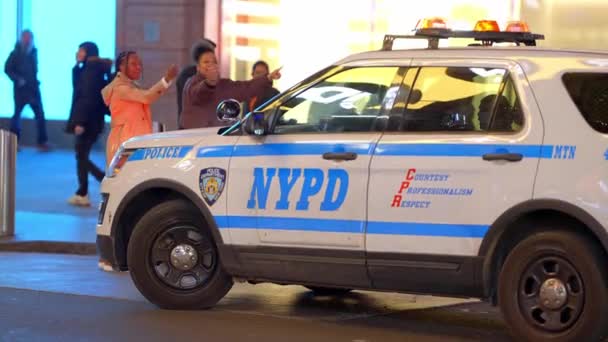 Policía Nueva York Ciudad Nueva York Estados Unidos Febrero 2023 — Vídeos de Stock