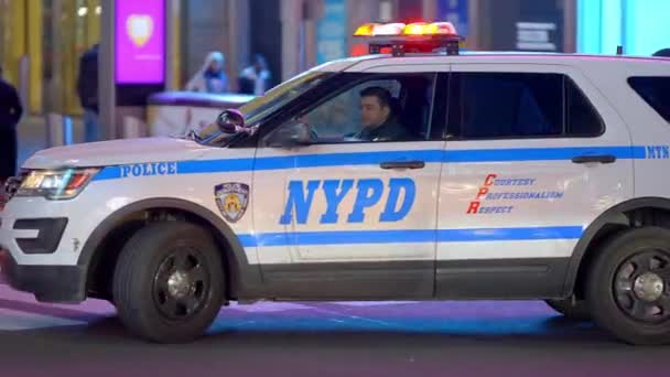 Nypd New York Polis Arabası New York Şehri Birleşik Devletler — Stok video