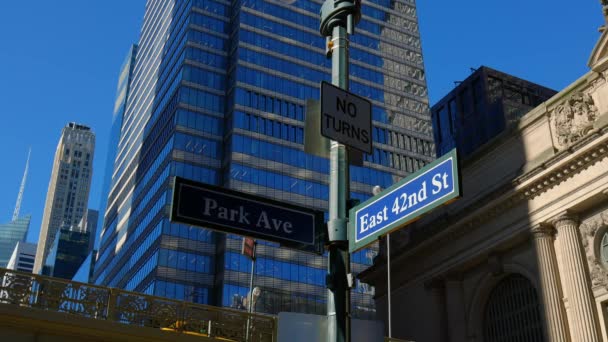 Park Avenue East 42Nd Street Manhattan Grand Central Station New — Stock Video