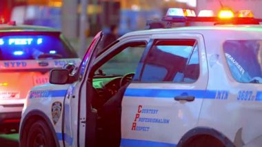 NYPD Police Officers on duty in Manhattan - NEW YORK CITY, UNITED STATES - FEBRUARY 14, 2023