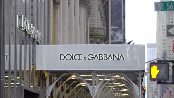 Dolce Gabbana Quinta Avenida Nueva York Nueva York City Estados — Vídeos de Stock
