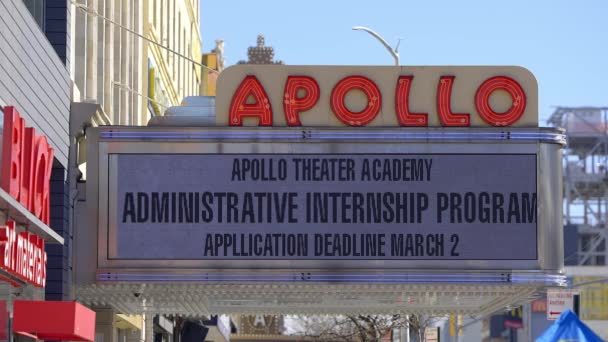 Teatro Apollo Famoso Harlem Nova York Nova Cidade Iorque Estados — Vídeo de Stock