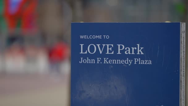 Love Park John Kennedy Plaza Filadelfia Philadelphia Stati Uniti Febbraio — Video Stock