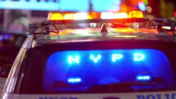 Policía Nueva York Oficiales Servicio Manhattan Nueva York City Estados — Vídeo de stock