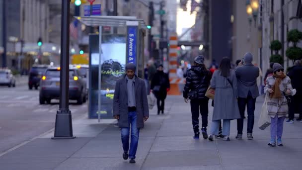 Persone Che Camminano Sulla 5Th Avenue Slow Motion New York — Video Stock