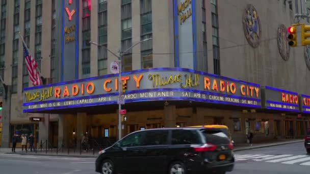 Radio City Music Hall Manhattan New York Förenade Staterna Ruari — Stockvideo