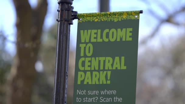 Üdvözöljük New York Central Parkban New York City Egyesült Államok — Stock videók