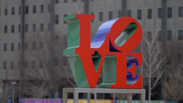 Love Park John Kennedy Plaza Philadelphia Philadelphia Ηνωμένες Πολιτείες Φεβρουαρίου — Αρχείο Βίντεο