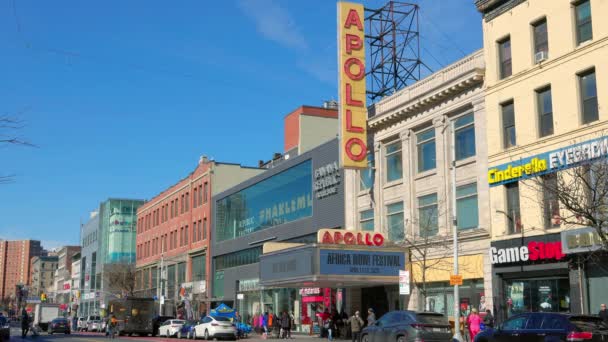 Apollo Theater Harlem Nova Iorque Estados Unidos Fevereiro 2023 — Vídeo de Stock