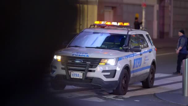 Nypd New York Polizeiwagen Einsatz New York City Vereinigte Staaten — Stockvideo