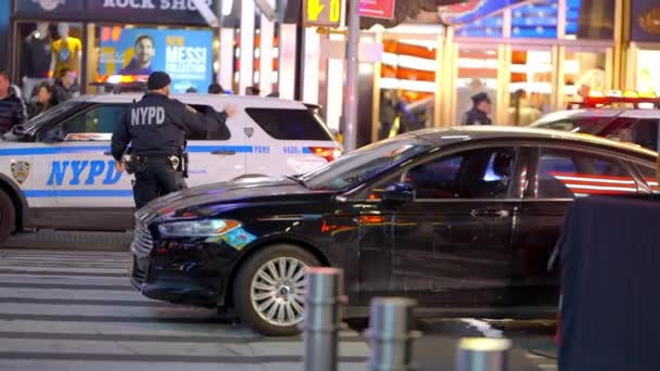 New York Şehri Birleşik Devletler Şubat 2023 New York Polis — Stok video