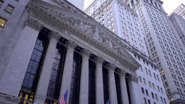 Bolsa Nueva York Nyse Manhattan Nueva York City Estados Unidos — Vídeo de stock