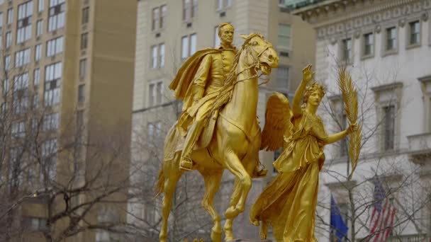 General William Tecumseh Sherman Monumento Manhattan Nova Cidade Iorque Estados — Vídeo de Stock