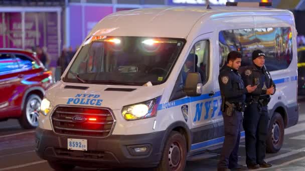 Oficiales Policía Del Nypd Nueva York Nueva York City Estados — Vídeos de Stock