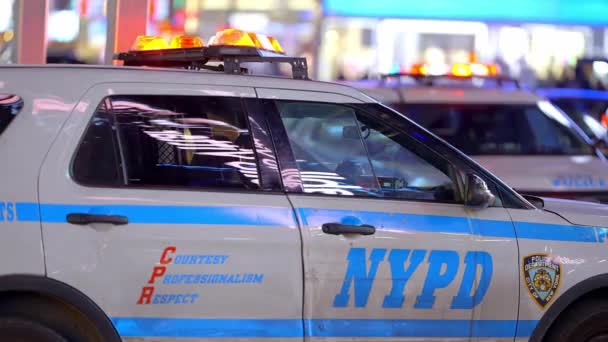 Nypd New York Police Car Duty New York City Verenigde — Stockvideo