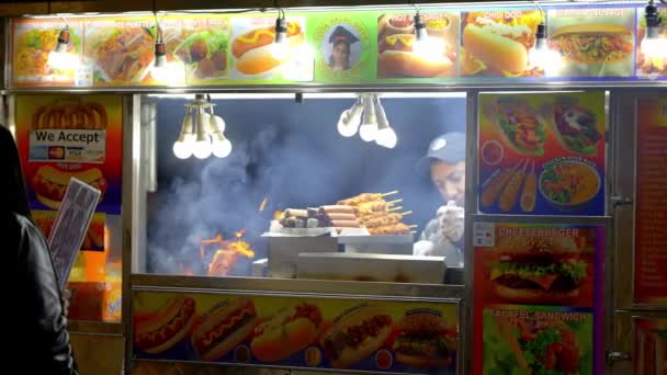 New York Streetfood Hot Dogs Times Square New York City — Stok Video