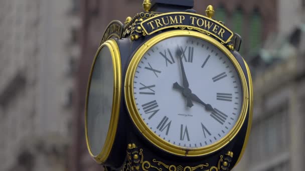 Reloj Torre Trump Avenida Nueva York Nueva York City Estados — Vídeo de stock