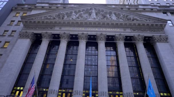New York Stock Exchange Nyse Manhattan Νέα Υόρκη Ηνωμένες Πολιτείες — Αρχείο Βίντεο