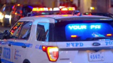 NYPD New York Police Car on duty - NEW YORK CITY, UNITED STATES - FEBRUARY 14, 2023