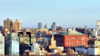 Manhattan 'ın Hudson Nehir Önü - hava görüntüleri - İHA fotoğrafçılığı
