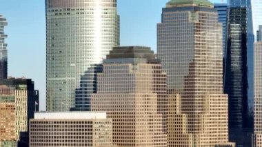 Manhattan 'ın finans bölgesi - hava görüntüleri - İHA fotoğrafçılığı