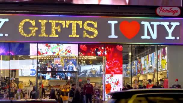 Love New York Gift Store New York City Verenigde Staten — Stockvideo