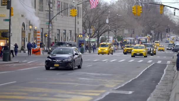 Tráfico Quinta Avenida Nueva York Nueva York City Estados Unidos — Vídeos de Stock