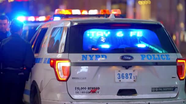 Nypd Αστυνομικοί Υπηρεσία Στο Μανχάταν Νέα Υόρκη Ηνωμένες Πολιτείες Φεβρουαρίου — Αρχείο Βίντεο
