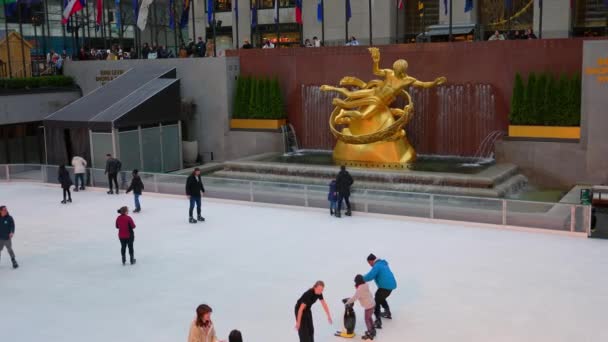 Pista Pattinaggio Rockefeller Center New York New York Stati Uniti — Video Stock