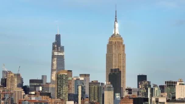 Empire State Building New York Rekaman Udara Foto Drone — Stok Video