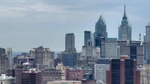 Місто Філадельфія Аерофотозйомка Неба Дронами — стокове відео