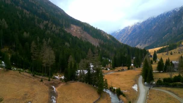 Wunderschönes Pöllatal Österreich Traumhafte Landschaft Von Oben Reisefotos — Stockvideo
