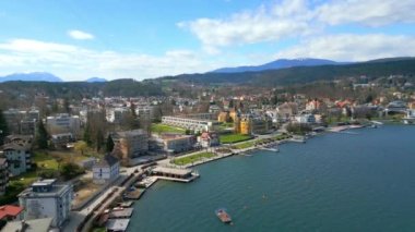 Avusturya 'daki Woerthersee Gölü' nün Velden kenti - seyahat fotoğrafçılığı