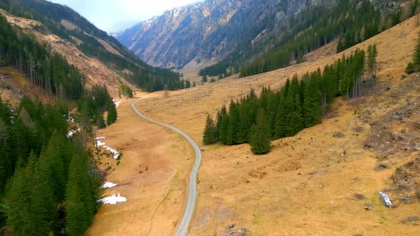 Maravilloso Valle Poellatal Austria Increíble Paisaje Desde Arriba Fotografía Viaje — Vídeos de Stock