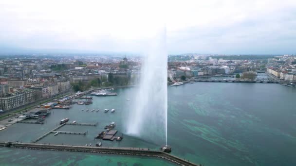 Lago Genebra Suíça Também Chamado Lago Leman Vista Aérea Por — Vídeo de Stock