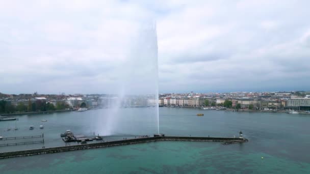 Orașul Geneva Din Elveția Lacul Leman Vedere Aeriană Dronă — Videoclip de stoc
