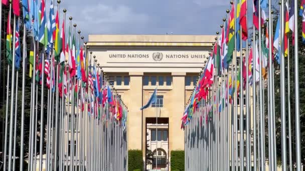 Europa Hauptquartier Der Vereinten Nationen Genf Schweiz Genf Schweiz Europa — Stockvideo
