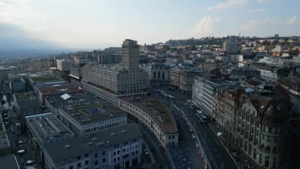 Stad Lausanne Zwitserland Van Bovenaf Lausanne Zwitserland Europa April 2023 — Stockvideo