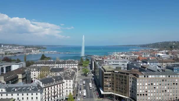 ジュネーブ市スイス上から パノラマビュー スイス ジュネーブヨーロッパ エイプリル19 2023 — ストック動画