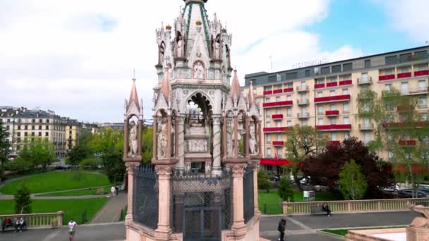 제네바의 브런즈윅 기념비 Geneva Switzerland Europe April 2023 — 비디오