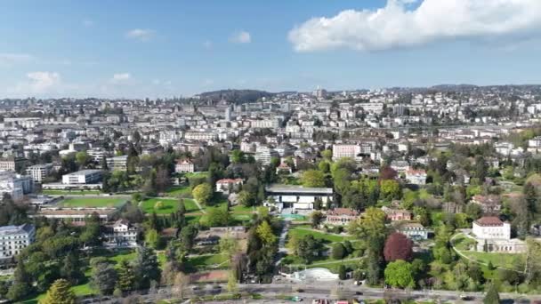 Yukarıdan Lozan Şehri Dan Hava Manzaralı — Stok video