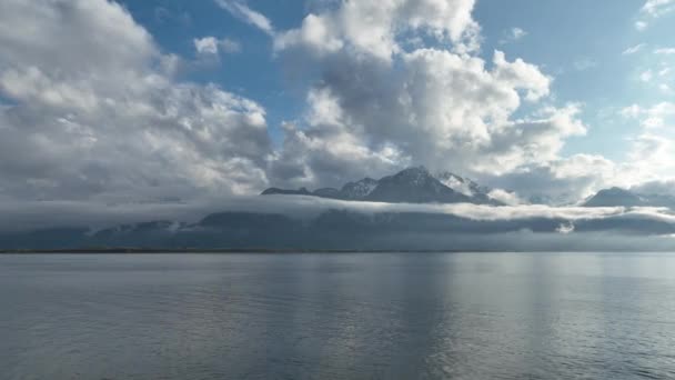 Beaux Nuages Sur Lac Léman Vue Aérienne Par Drone — Video