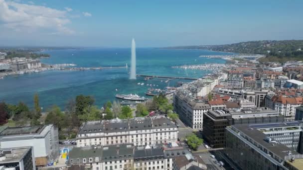 Genève Haut Survol Ville Vue Aérienne Par Drone — Video