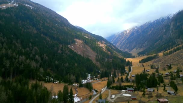 Prachtig Poellatal Dal Oostenrijk Verbazingwekkend Landschap Van Boven Reizen Fotografie — Stockvideo