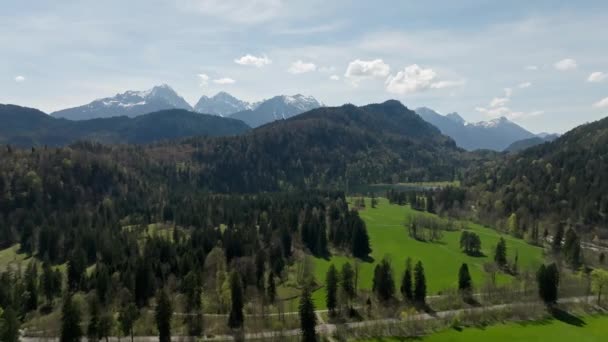 Vista Aérea Sobre Alpes Alemães Sua Natureza Incrível Fotografia Aérea — Vídeo de Stock
